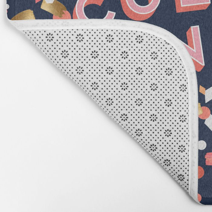 Cue the Confetti - Navy Palette Bath Mat Gallery Image 2