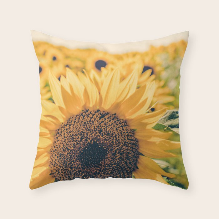 Sunflower Field Throw Pillow Gallery Image 6