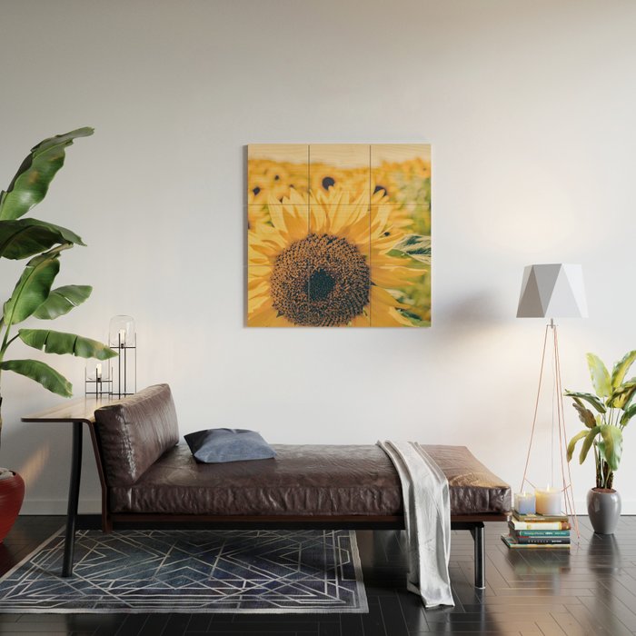 Sunflower Field Wood Wall Art Gallery Image 2