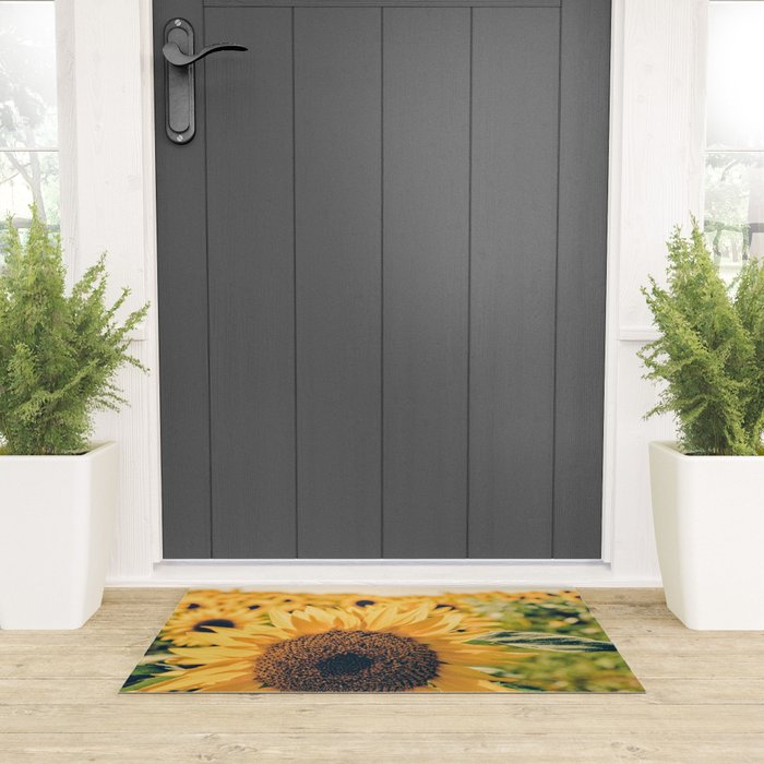 Sunflower Field Welcome Mat Gallery Image 3