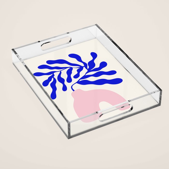 Blue Matisse Ferns II Acrylic Tray Gallery Image 1