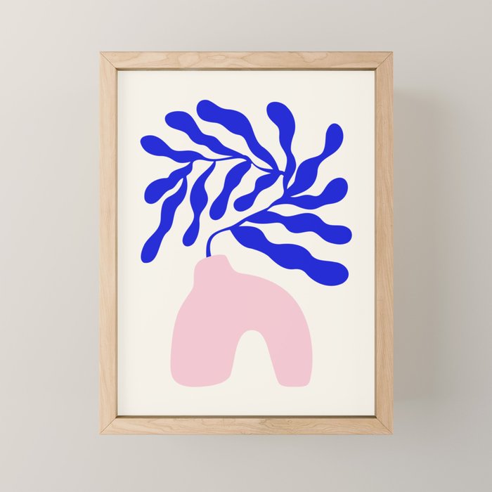 Blue Matisse Ferns II Mini Art Print Gallery Image 1