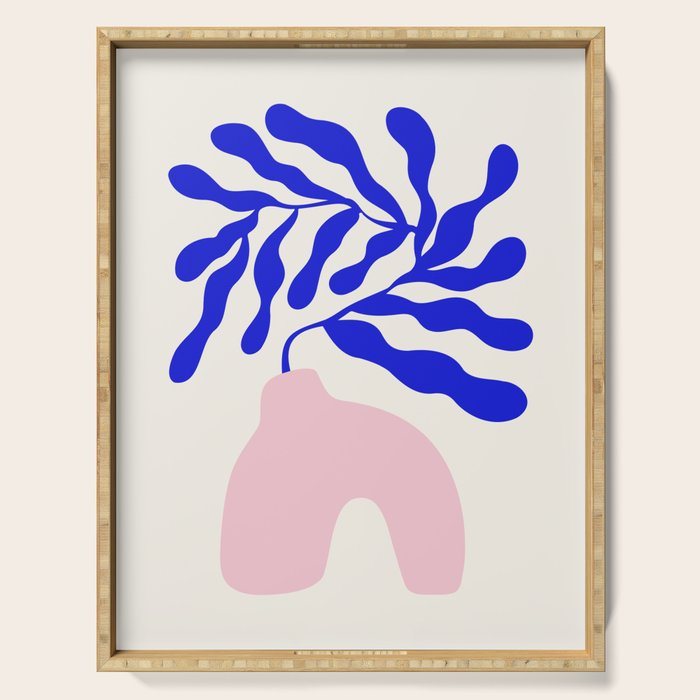 Blue Matisse Ferns II Serving Tray Gallery Image 1