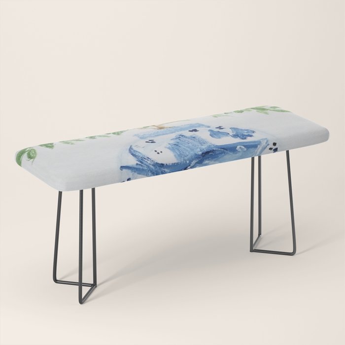 Blue and White Ginger Jar Orange Tree  Bench Gallery Image 1