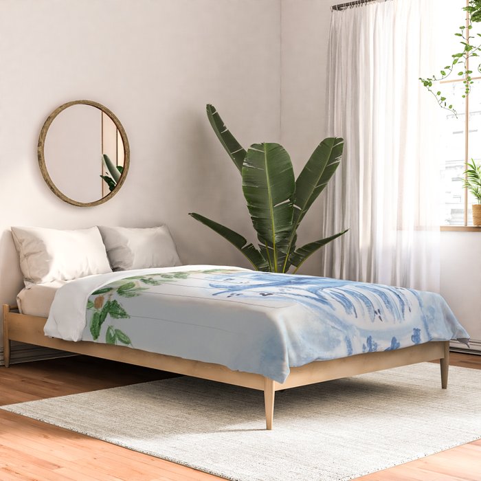 Blue and White Ginger Jar Orange Tree  Comforter Gallery Image 2