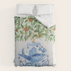 Blue and White Ginger Jar Orange Tree  Comforter Gallery Image 6