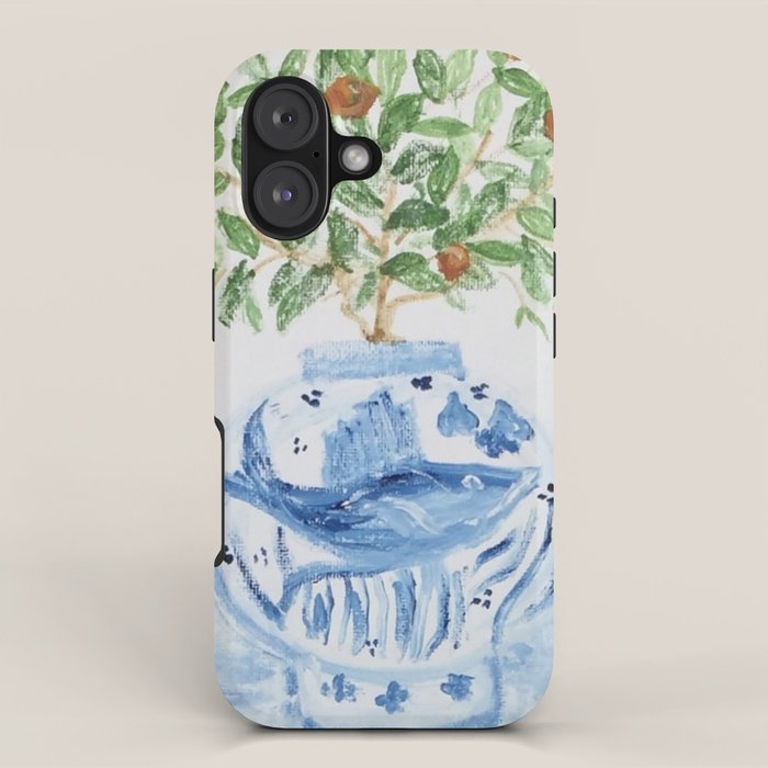 Blue and White Ginger Jar Orange Tree  iPhone Case Gallery Image 1