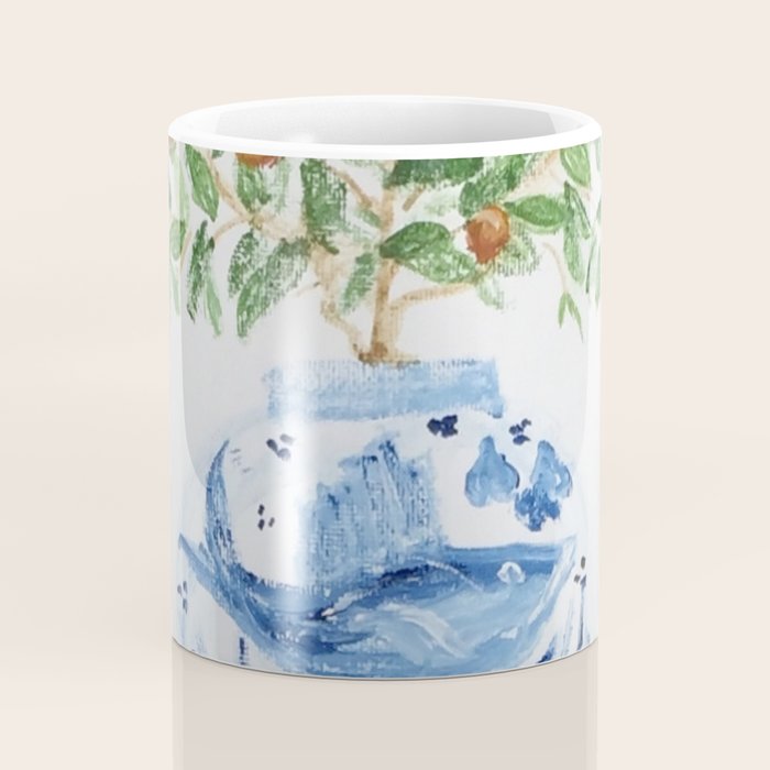 Blue and White Ginger Jar Orange Tree  Coffee Mug Gallery Image 4