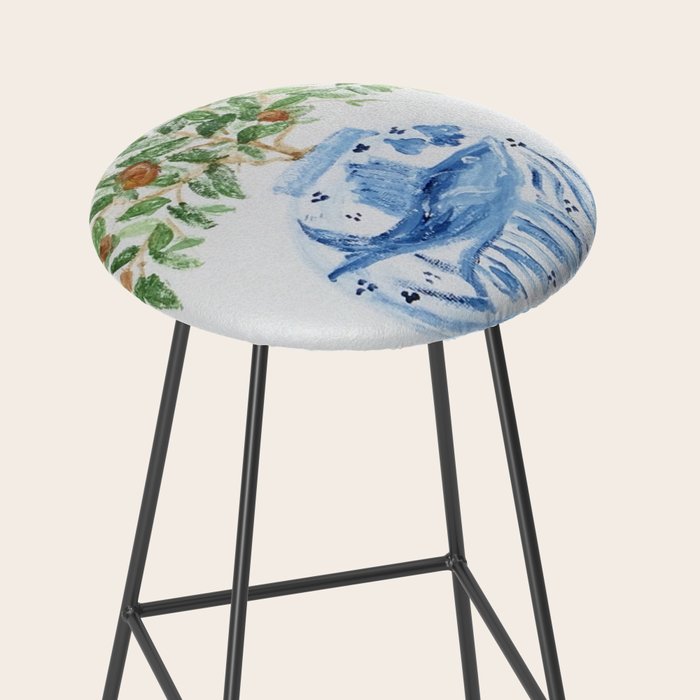 Blue and White Ginger Jar Orange Tree  Stool Gallery Image 2