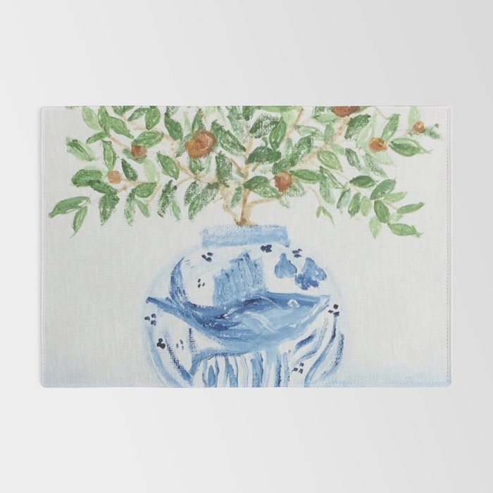 Blue and White Ginger Jar Orange Tree  Rug Gallery Image 2