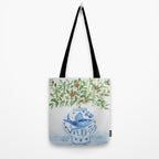 Blue and White Ginger Jar Orange Tree  Tote Bag Gallery Image 2