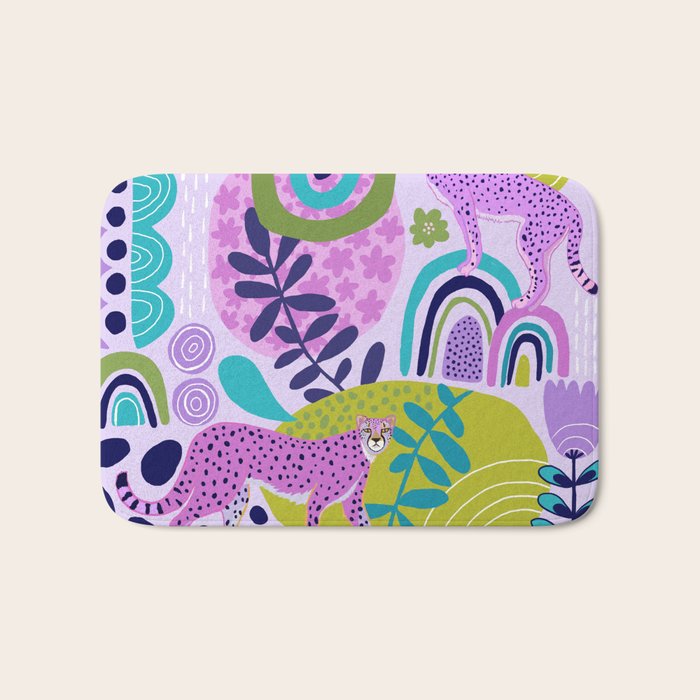 Two Pink Cheetahs Bath Mat Gallery Image 1