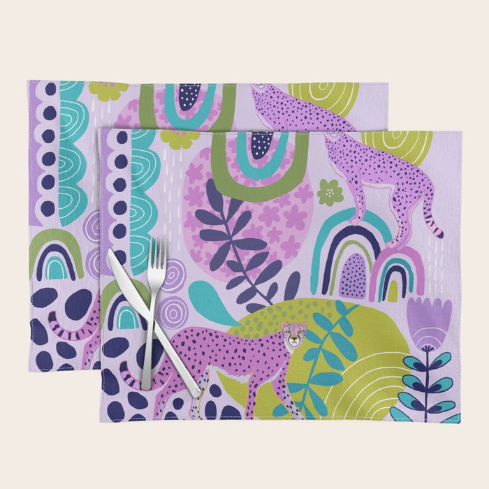 Two Pink Cheetahs Placemat Gallery Image 1