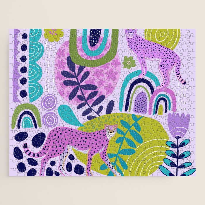 Two Pink Cheetahs Jigsaw Puzzle Gallery Image 1