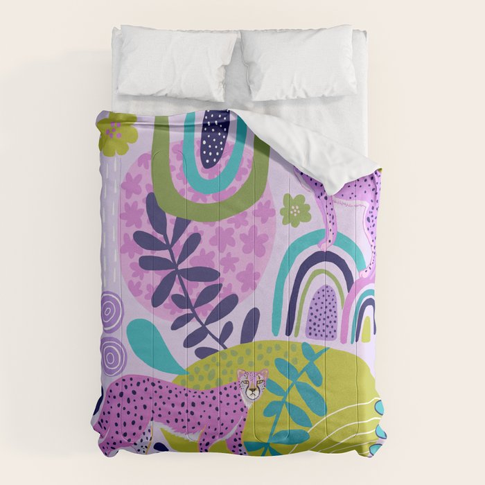 Two Pink Cheetahs Comforter Gallery Image 1