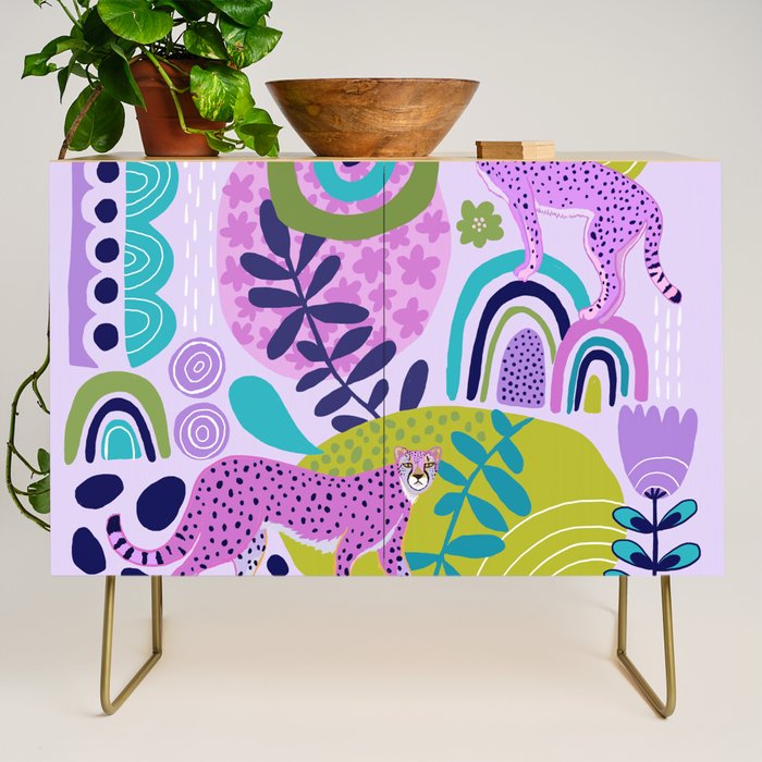 Two Pink Cheetahs Credenza Gallery Image 1