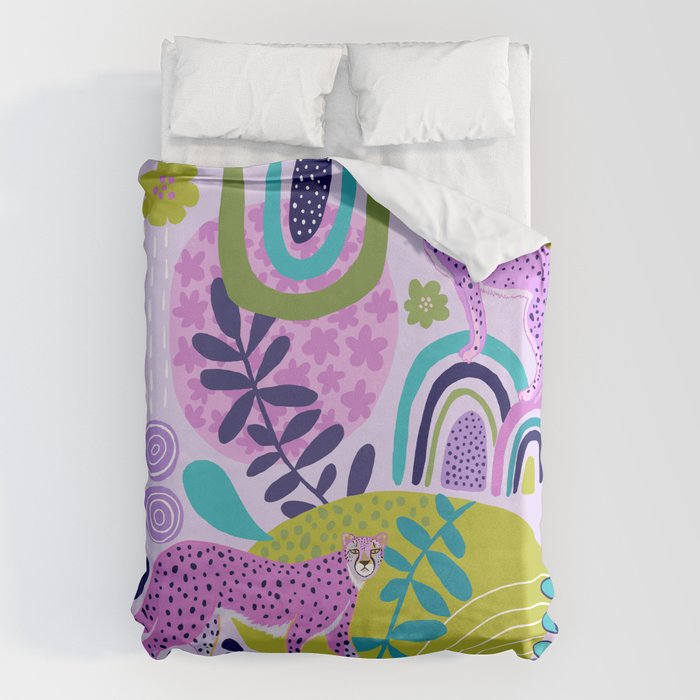 Two Pink Cheetahs Duvet Cover Gallery Image 6