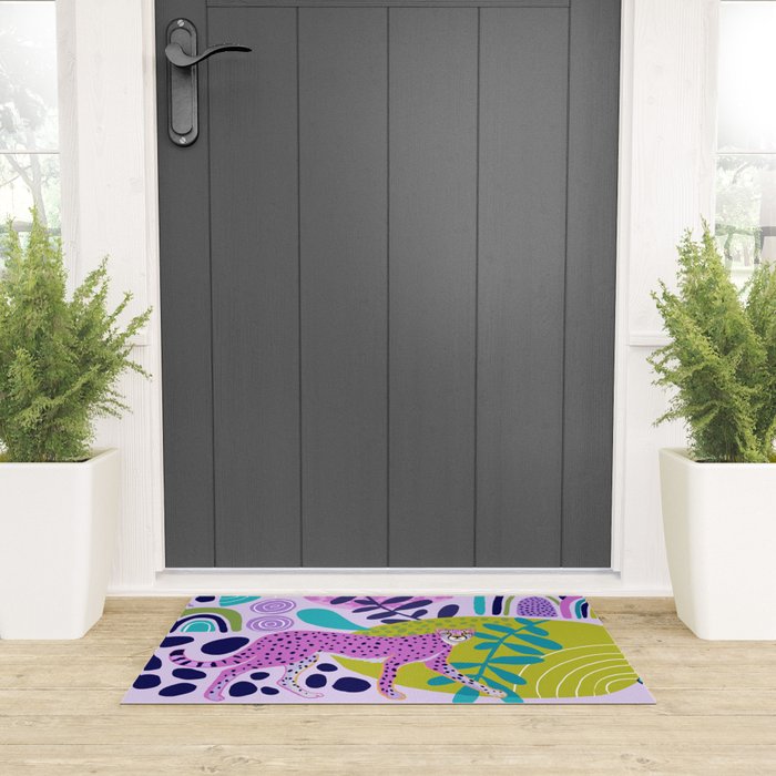 Two Pink Cheetahs Welcome Mat Gallery Image 3