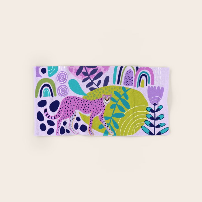 Two Pink Cheetahs Bath Towel Gallery Image 1