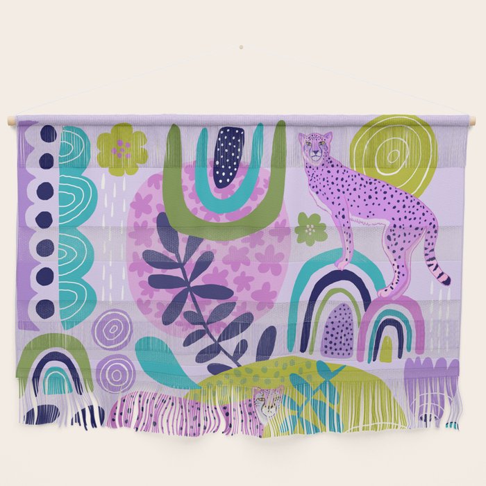 Two Pink Cheetahs Wall Hanging Gallery Image 1