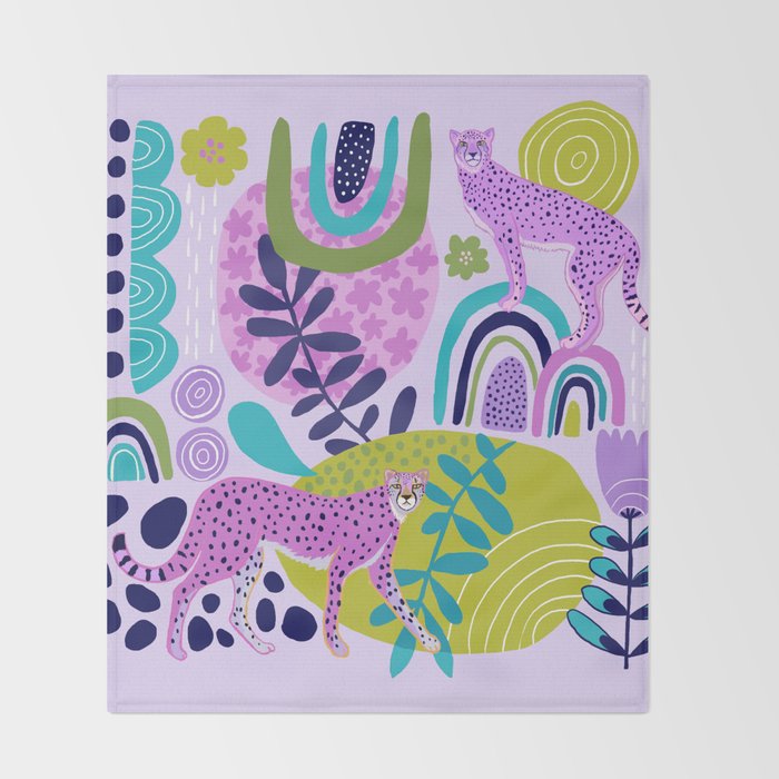 Two Pink Cheetahs Throw Blanket Gallery Image 2