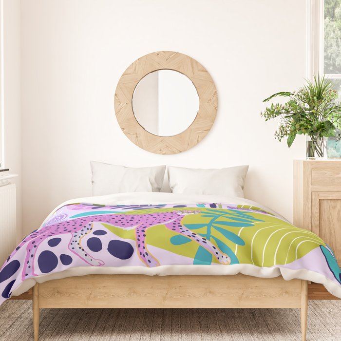 Two Pink Cheetahs Duvet Cover Gallery Image 3