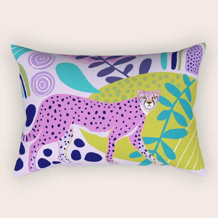 Two Pink Cheetahs Rectangular Pillow Gallery Image 2