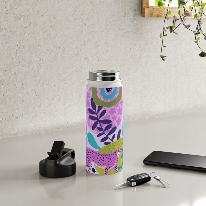 Two Pink Cheetahs Water Bottle Gallery Image 4