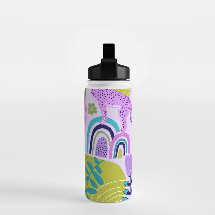 Two Pink Cheetahs Water Bottle Gallery Image 2