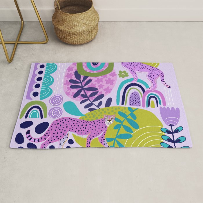 Two Pink Cheetahs Rug Gallery Image 1