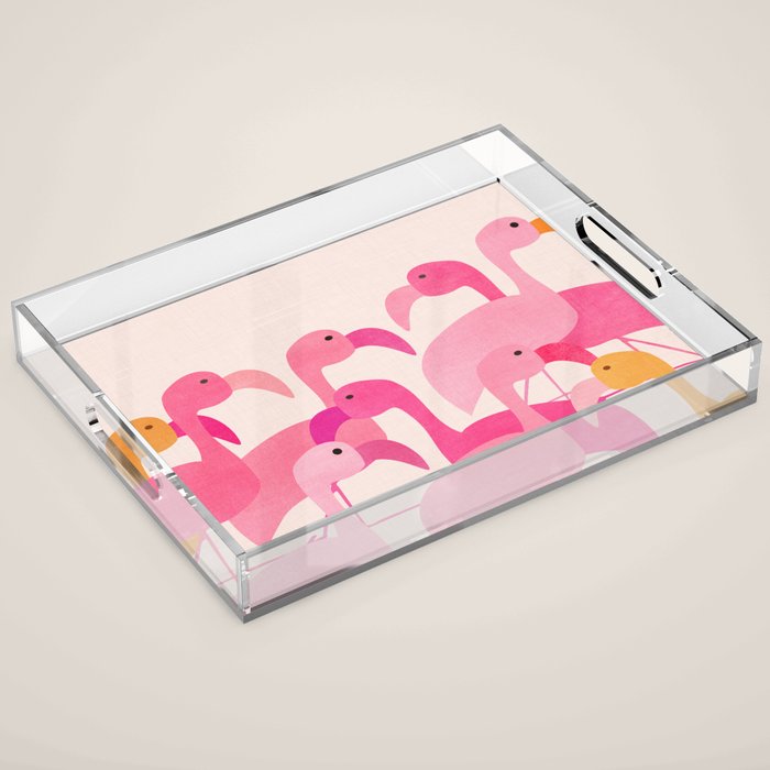 Florida Flamingos Acrylic Tray Gallery Image 1