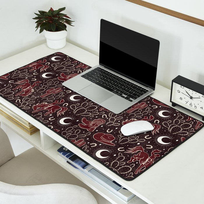 Cowboys and Cacti - manzanita brown Desk Mat Gallery Image 2