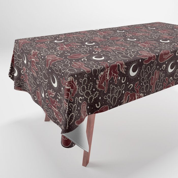 Cowboys and Cacti - manzanita brown Tablecloth Gallery Image 1