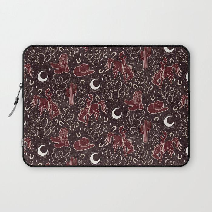 Cowboys and Cacti - manzanita brown Laptop Sleeve Gallery Image 1