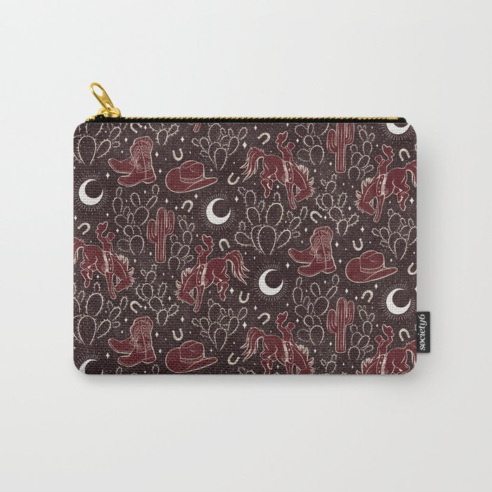 Cowboys and Cacti - manzanita brown Carry All Pouch Gallery Image 1