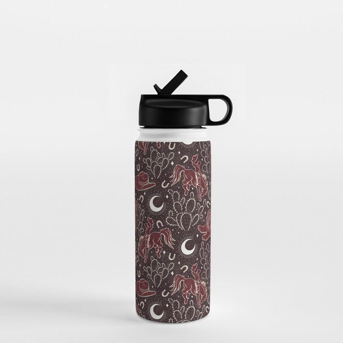 Cowboys and Cacti - manzanita brown Water Bottle Gallery Image 1