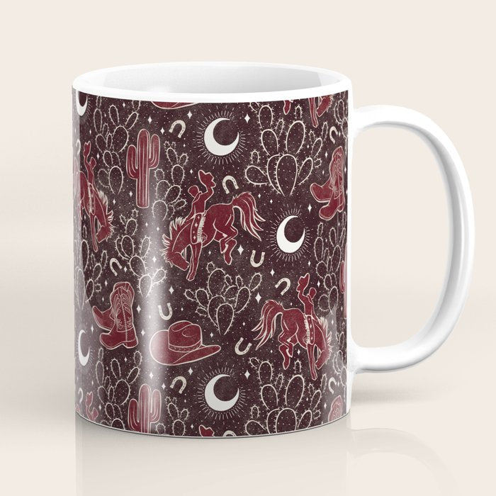 Cowboys and Cacti - manzanita brown Coffee Mug Gallery Image 1