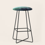 Galaxy Watercolor Aurora Borealis Painting Stool Gallery Image 1