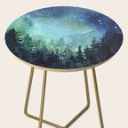 Galaxy Watercolor Aurora Borealis Painting Side Table Gallery Image 2
