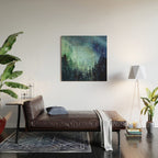 Galaxy Watercolor Aurora Borealis Painting Wood Wall Art Gallery Image 2
