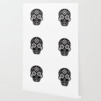 DÃ­a de Muertos Calavera â¢ Mexican Sugar Skull - Black Palette Wallpaper Gallery Image 2