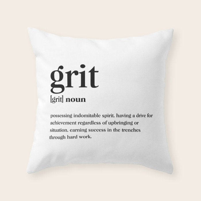 Grit Definition Throw Pillow Gallery Image 6