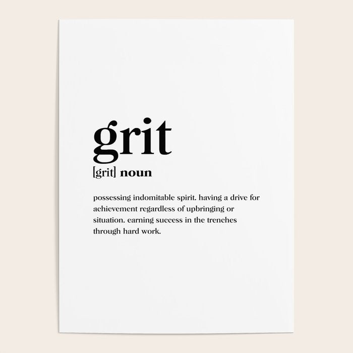 Grit Definition Poster