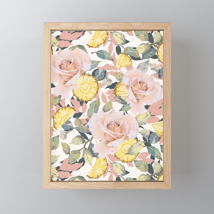 Pineapple wedges on rose bushes P Mini Art Print Gallery Image 1