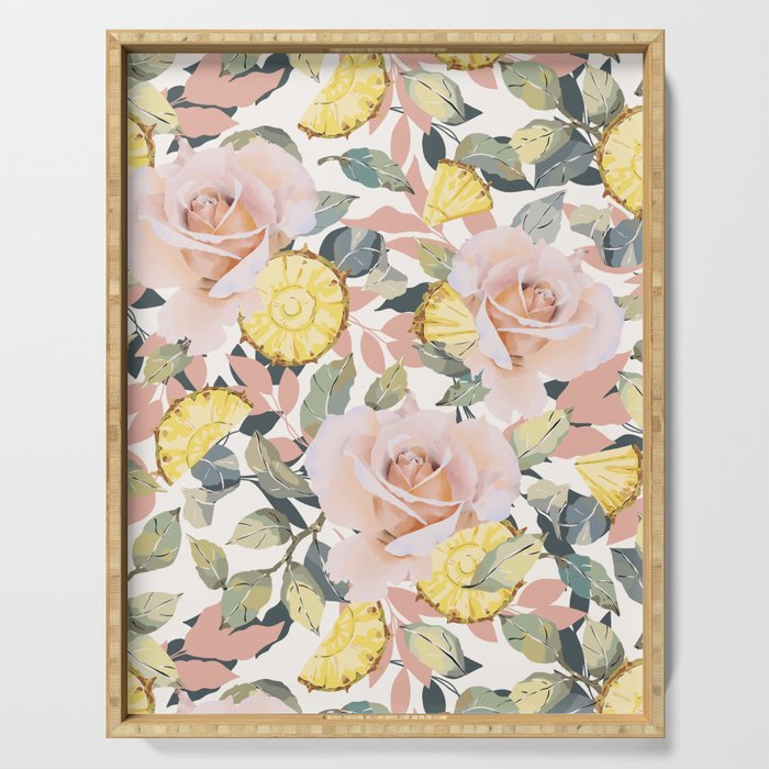 Pineapple wedges on rose bushes P Serving Tray Gallery Image 1