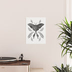 Watercolor Luna Moth in Black and White Poster Gallery Image 2