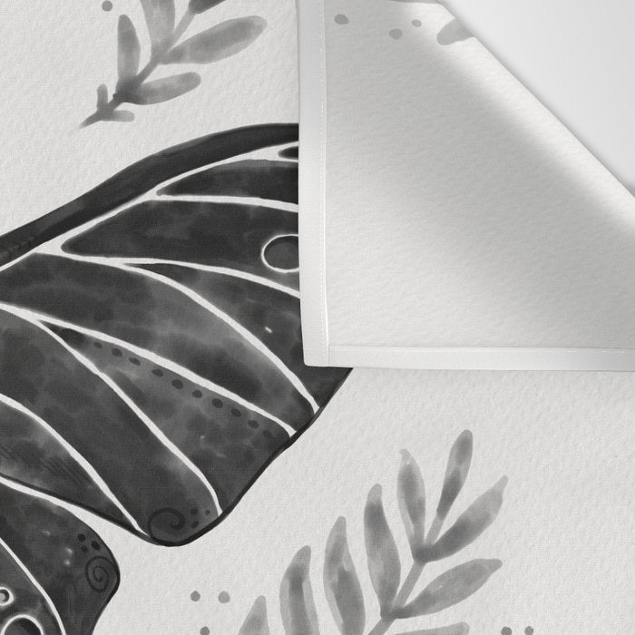 Watercolor Luna Moth in Black and White Wall Tapestry Gallery Image 3