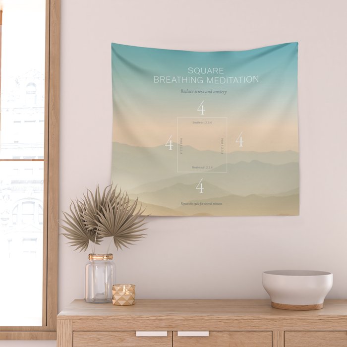Square breathing meditation Wall Tapestry Gallery Image 2