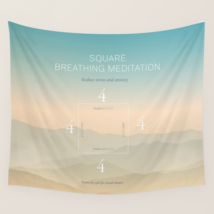 Square breathing meditation Wall Tapestry Gallery Image 4
