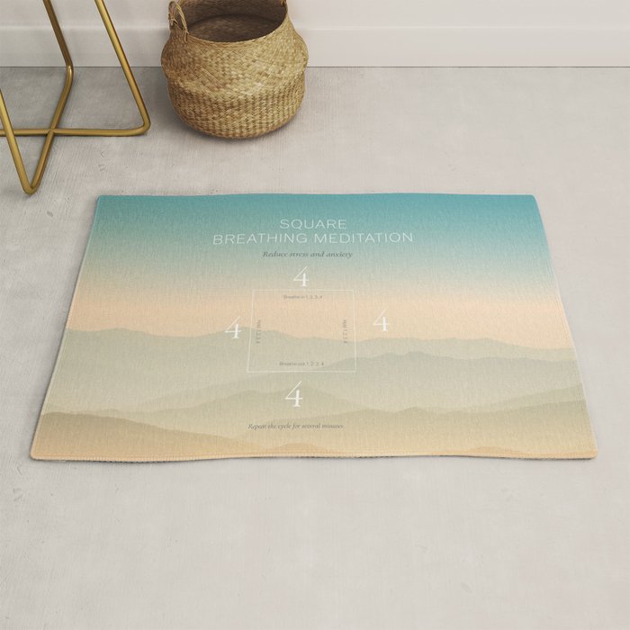 Square breathing meditation Rug Gallery Image 1